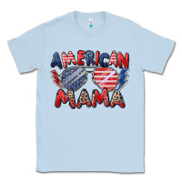 Dusty Blue American mama Classic Tee - Zillion Design Studio