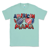Seafoam American mama Classic Tee - Zillion Design Studio