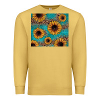 Antique Gold sunflower turquoise glitter Premium Sweatshirt - JahusDesignShop