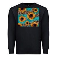 Black sunflower turquoise glitter Premium Sweatshirt - JahusDesignShop