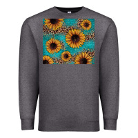Charcoal Heather sunflower turquoise glitter Premium Sweatshirt - JahusDesignShop