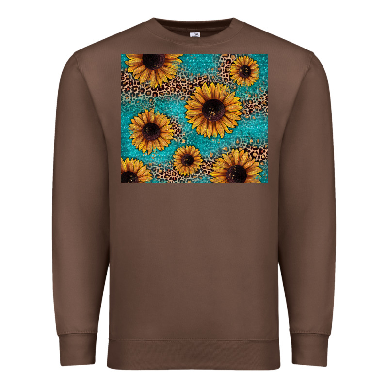 Sunflower Turquoise Glitter Premium Sweatshirt by JahusDesignShop | Teevron