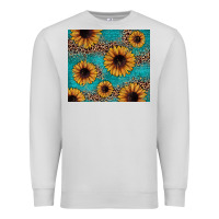 Dove Grey sunflower turquoise glitter Premium Sweatshirt - JahusDesignShop