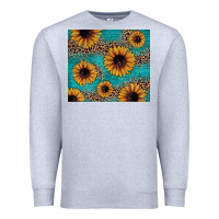 Heather Grey sunflower turquoise glitter Premium Sweatshirt - JahusDesignShop