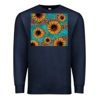 Navy sunflower turquoise glitter Premium Sweatshirt - JahusDesignShop