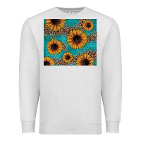 Oatmeal Heather sunflower turquoise glitter Premium Sweatshirt - JahusDesignShop