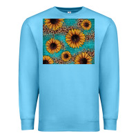 Ocean Blue sunflower turquoise glitter Premium Sweatshirt - JahusDesignShop