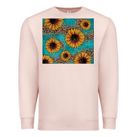 Pale Pink sunflower turquoise glitter Premium Sweatshirt - JahusDesignShop