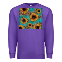 Purple sunflower turquoise glitter Premium Sweatshirt - JahusDesignShop