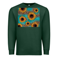Sports Green sunflower turquoise glitter Premium Sweatshirt - JahusDesignShop