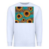 White sunflower turquoise glitter Premium Sweatshirt - JahusDesignShop