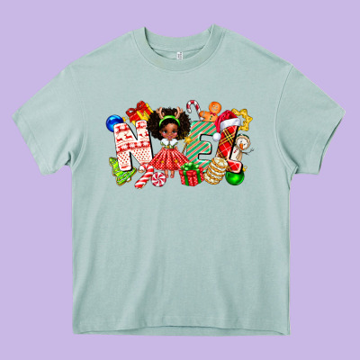 Noel Afro Girl Baby Heavy Core Tee Designed By Cowhidedigitalart