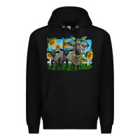 Black cute hempshire sheep family Premium Hoodie - LillyAllenDesigns