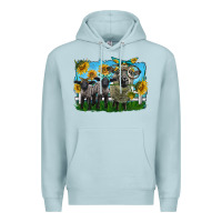 Blue Mist cute hempshire sheep family Premium Hoodie - LillyAllenDesigns