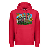 Cardinal cute hempshire sheep family Premium Hoodie - LillyAllenDesigns
