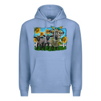 Colony Blue cute hempshire sheep family Premium Hoodie - LillyAllenDesigns