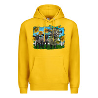 Lemon cute hempshire sheep family Premium Hoodie - LillyAllenDesigns