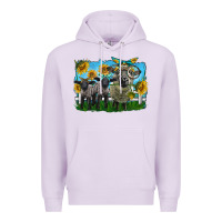 Lilac cute hempshire sheep family Premium Hoodie - LillyAllenDesigns