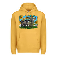 Mustard cute hempshire sheep family Premium Hoodie - LillyAllenDesigns