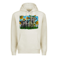 Oatmeal Heather cute hempshire sheep family Premium Hoodie - LillyAllenDesigns