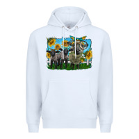 White cute hempshire sheep family Premium Hoodie - LillyAllenDesigns