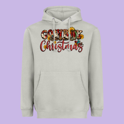 Cowboy Christmas Heavyweight Hoodie Designed By Fadigitalartstudio