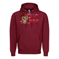 Burgundy roses are red inside i'm dead Skull Zipper Hoodie - RanaPortraitStore