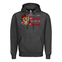 Charcoal Heather roses are red inside i'm dead Skull Zipper Hoodie - RanaPortraitStore