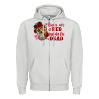 Dove Grey roses are red inside i'm dead Skull Zipper Hoodie - RanaPortraitStore