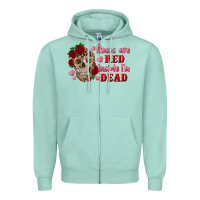 Seafoam roses are red inside i'm dead Skull Zipper Hoodie - RanaPortraitStore