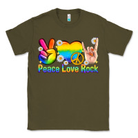Army Green peace love rock pride Classic Tee - texasbilliewilder