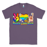 Lavender peace love rock pride Classic Tee - texasbilliewilder