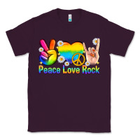 Plum peace love rock pride Classic Tee - texasbilliewilder