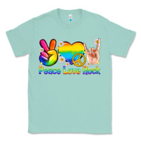 Seafoam peace love rock pride Classic Tee - texasbilliewilder