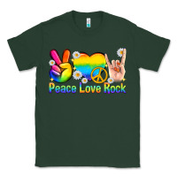 Sports Green peace love rock pride Classic Tee - texasbilliewilder
