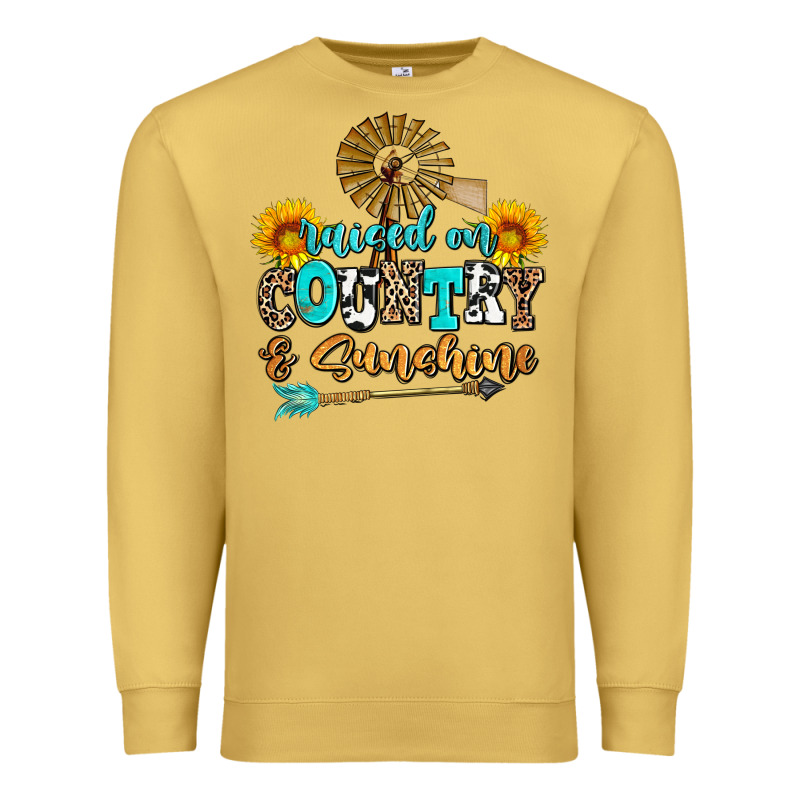 Raised On Country And Sunshine Premium Sweatshirt by AdoDesignShop | Teevron