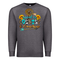 Charcoal Heather raised on country and sunshine Premium Sweatshirt - AdoDesignShop