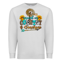 Dove Grey raised on country and sunshine Premium Sweatshirt - AdoDesignShop