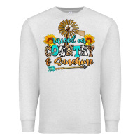 Oatmeal Heather raised on country and sunshine Premium Sweatshirt - AdoDesignShop