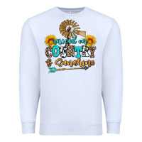 White raised on country and sunshine Premium Sweatshirt - AdoDesignShop