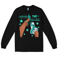 Black Teal I Have Two Moods Afro Girl Sneakers Long Sleeve Tee - texasbilliewilder