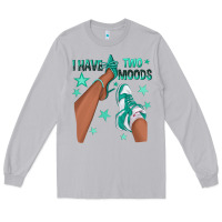 Moon Dust Teal I Have Two Moods Afro Girl Sneakers Long Sleeve Tee - texasbilliewilder