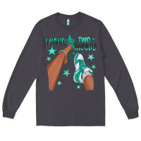 Smoke Teal I Have Two Moods Afro Girl Sneakers Long Sleeve Tee - texasbilliewilder