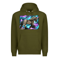 Army Green black unicorn Premium Hoodie - LillyAllenDesigns