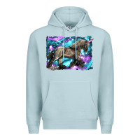 Blue Mist black unicorn Premium Hoodie - LillyAllenDesigns