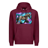 Burgundy black unicorn Premium Hoodie - LillyAllenDesigns