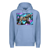 Colony Blue black unicorn Premium Hoodie - LillyAllenDesigns