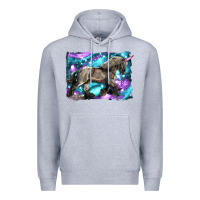 Heather Grey black unicorn Premium Hoodie - LillyAllenDesigns