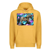 Mustard black unicorn Premium Hoodie - LillyAllenDesigns