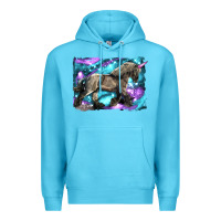 Ocean Blue black unicorn Premium Hoodie - LillyAllenDesigns